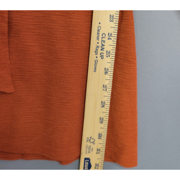 R. Vioimos Anthropologie Waffle Knit Dress Womens Large Burnt Orange Tie Front - Picture 6 of 9